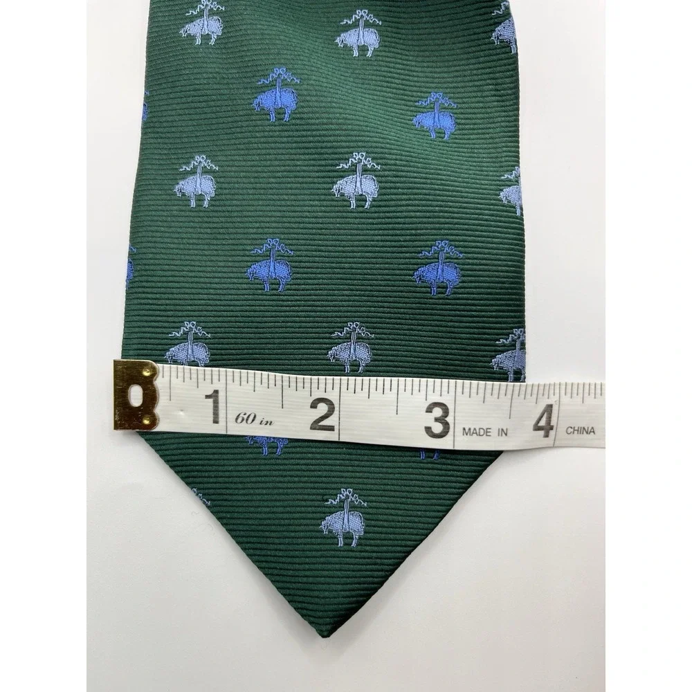Brooks Brothers Silk Tie Irregular Green with Golden Fleece Logo